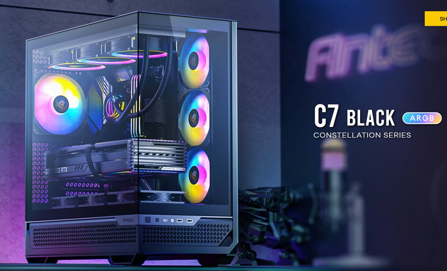 Antec C7-ARGB ATX Mid Tower Case with ARGB Fans