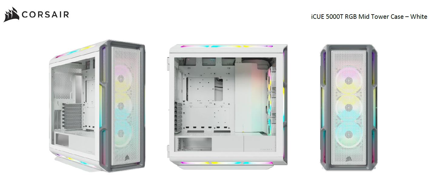 Corsair iCUE 5000T RGB ATX Mid-Tower Case White