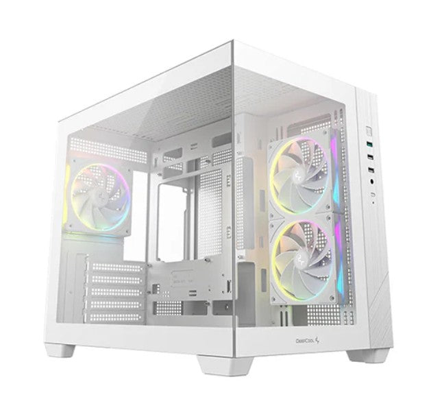 DeepCool CG330 3F WH Micro-ATX PC Case with ARGB Fans