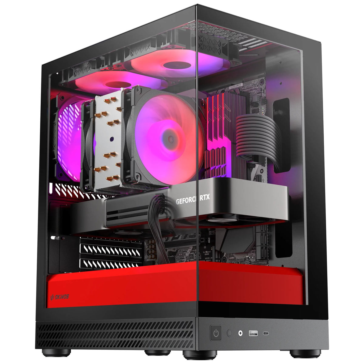 OKINOS AQUA UNO SCARLET Mini Tower PC Case