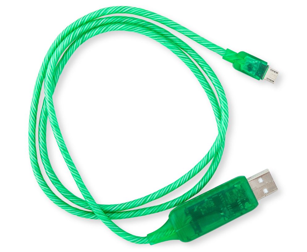 Astrotek 1m LED Micro USB Charging Cable Green