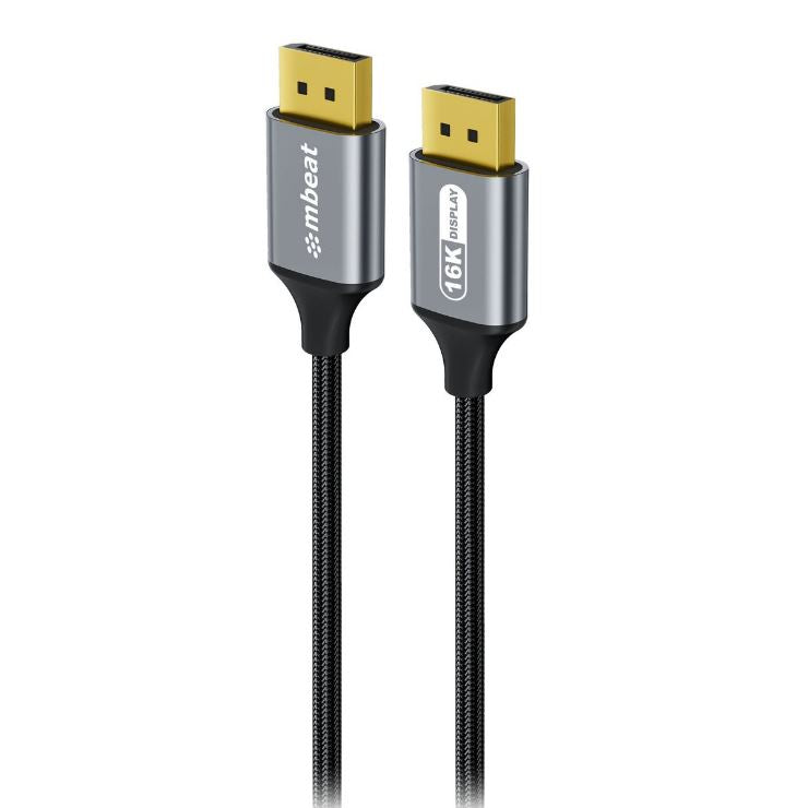 mbeat Tough Link 16K DP to DP Cable 1.8m Space Grey