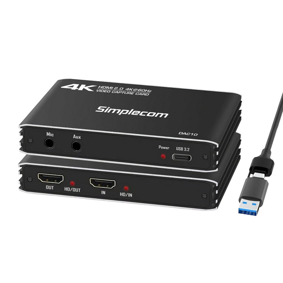 Simplecom DAC10 HDMI to USB 4K 60FPS Video Capture Card