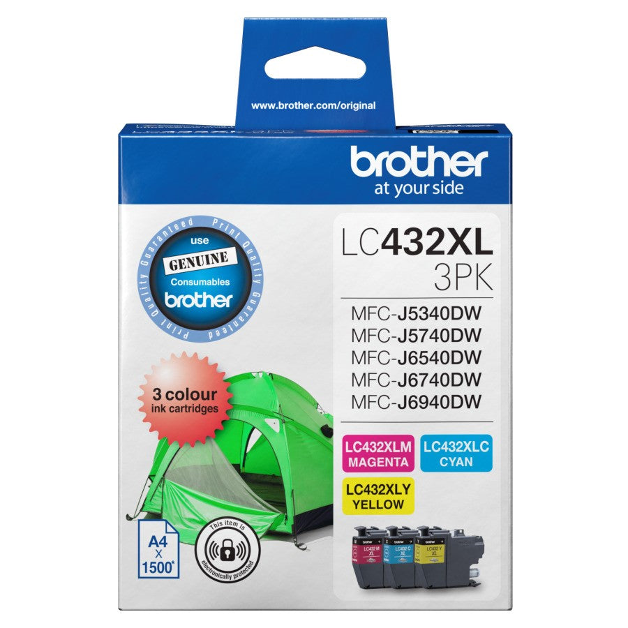 Brother LC432XL Colour Ink Cartridge Value Pack