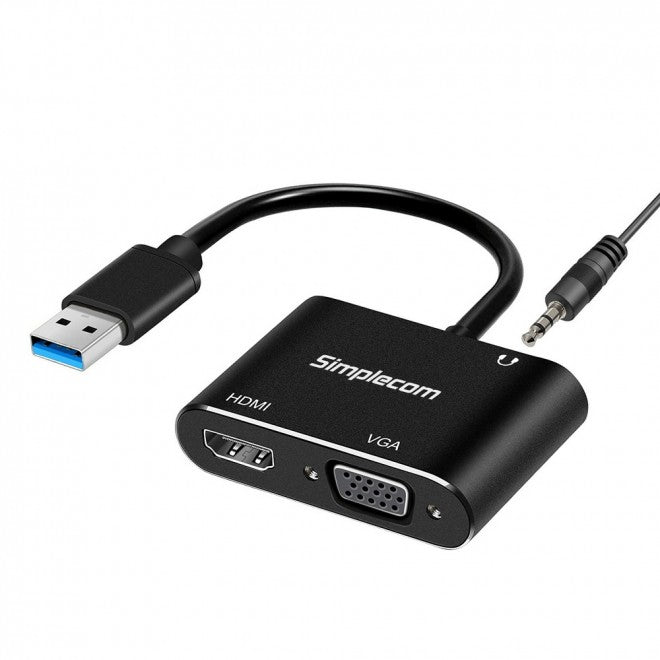 Simplecom DA316A USB to HDMI + VGA Video Adapter