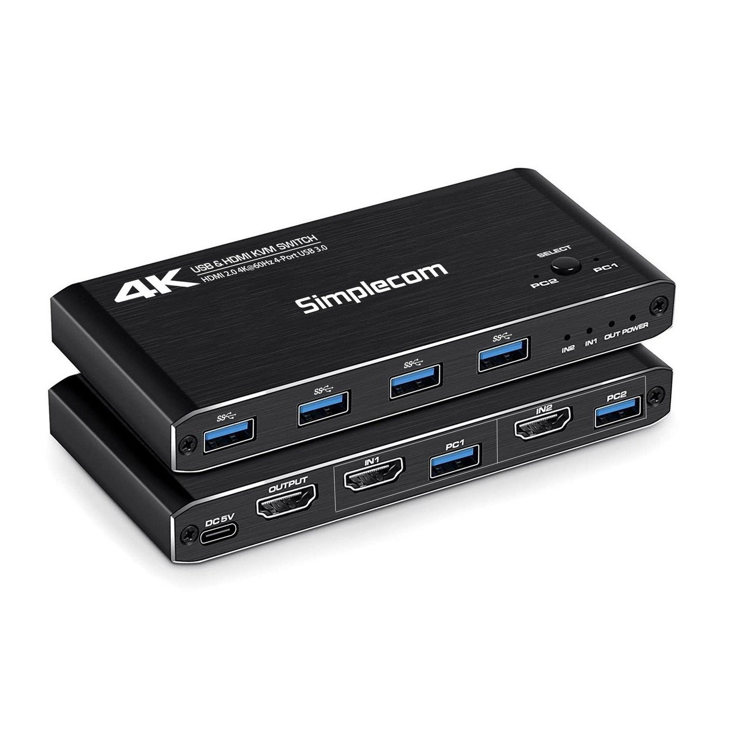 Simplecom KM420 2-Port HDMI KVM Switch with 4-Port USB 3.0