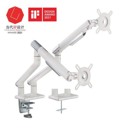 Brateck LDT49-C024-W Dual Monitor Premium Aluminum Arm