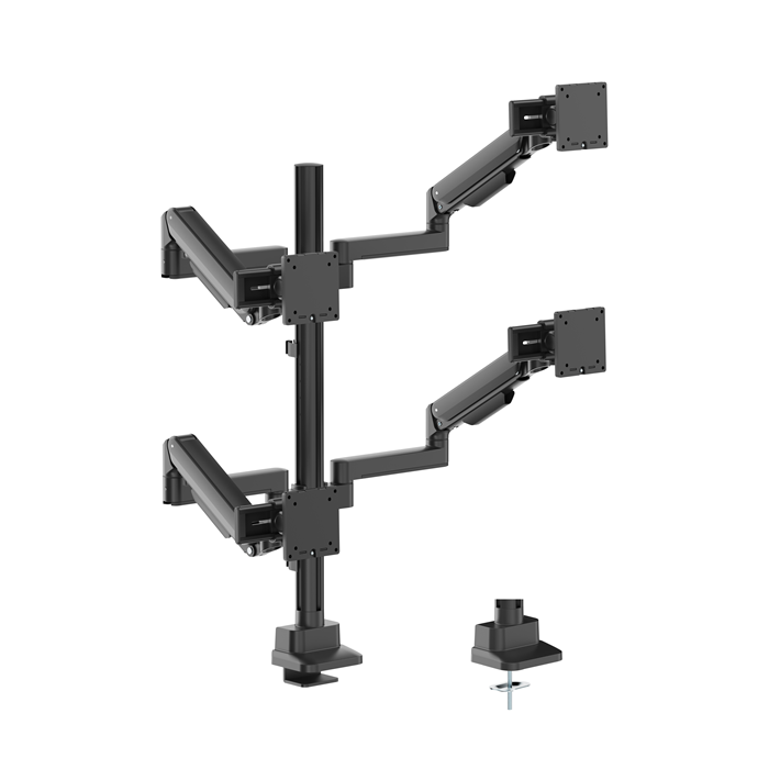 Brateck Modular Mechanical Spring Quad Monitor Arm