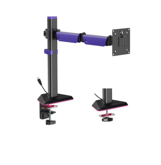 Brateck LDT89-C012L Articulating Monitor Arm with RGB Lighting