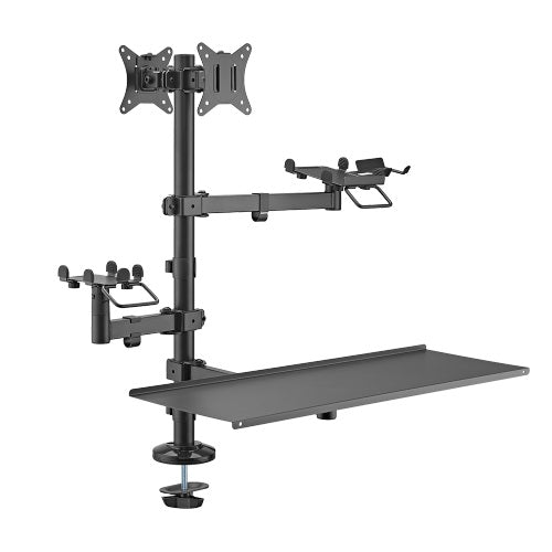 Brateck PMM-02LD Dual Monitor Arm with Keyboard Tray