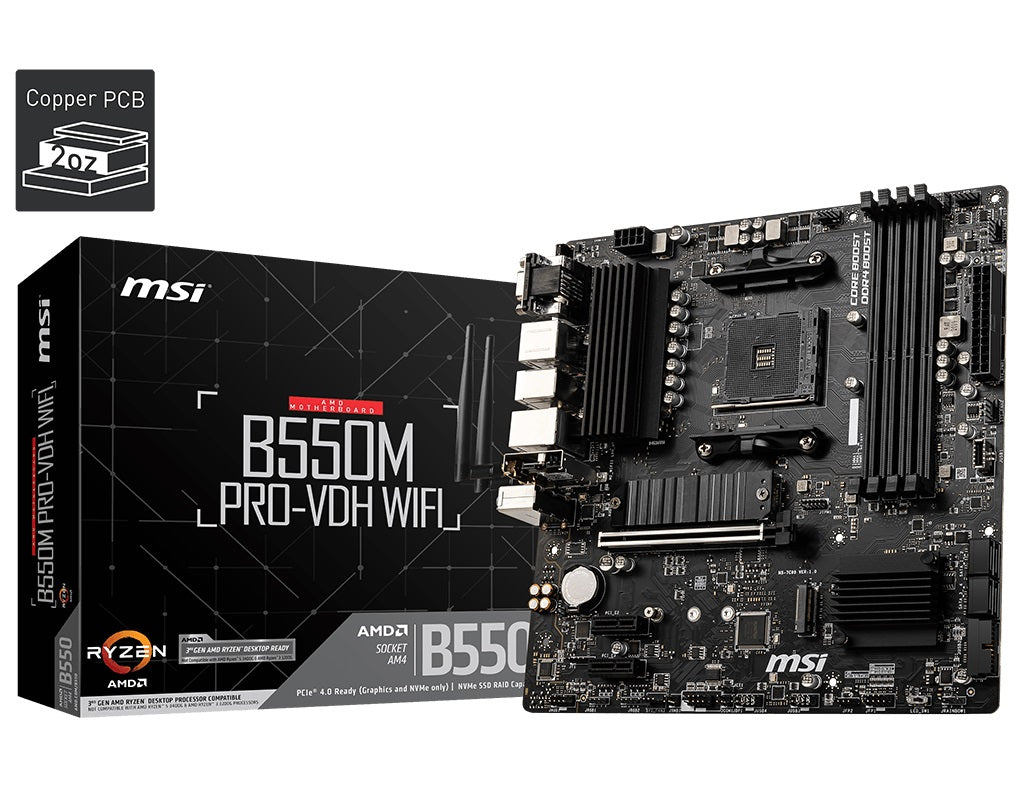 MSI B550M PRO-VDH WIFI Micro-ATX Motherboard