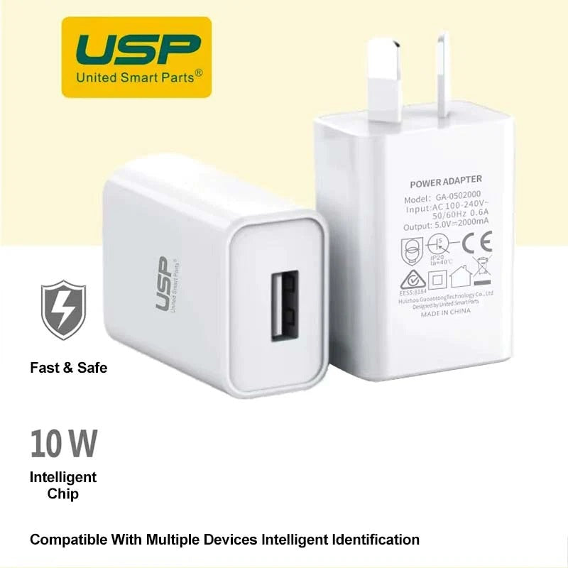 USP 10W USB-A Fast Wall Charger – White