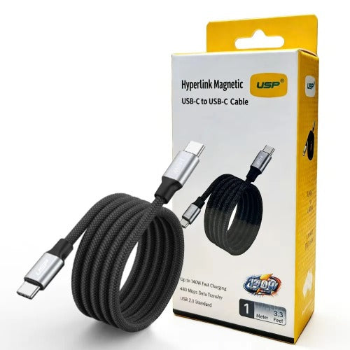USP Braided HyperLink USB-C to USB-C Cable 1M