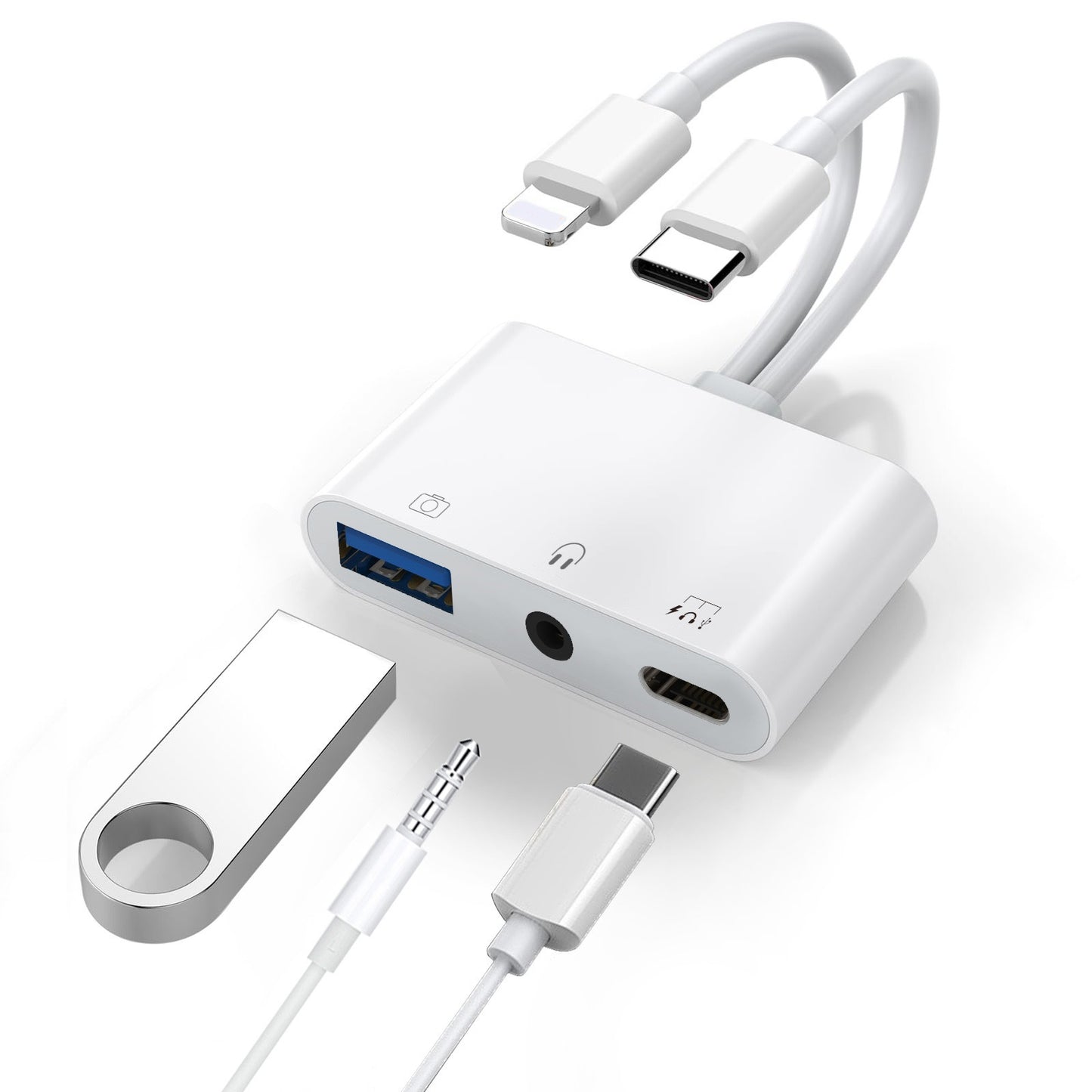 USP Lightning/USB-C to USB Multi-Function Adapter