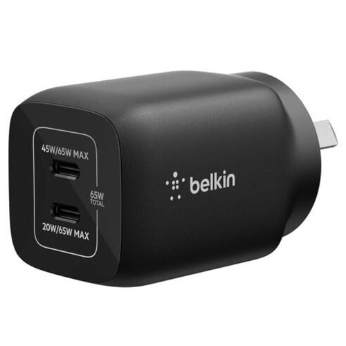 Belkin Dual USB-C 65W Wall Charger - Black