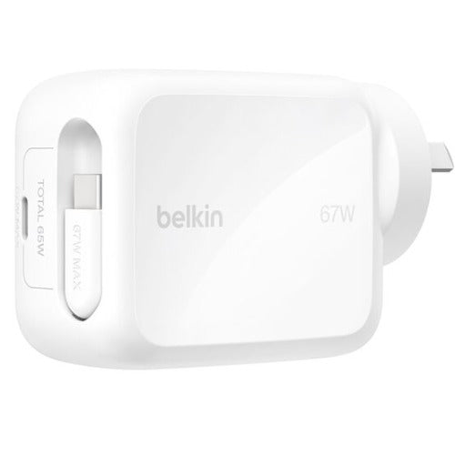 Belkin UltraCharge Retractable 67W USB-C GaN Wall Charger