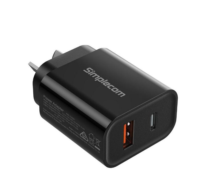 Simplecom CU220 Dual Port PD 20W Fast Wall Charger