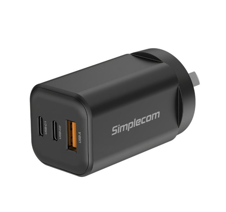 Simplecom CU365 3-Port 65W GaN Wall Charger