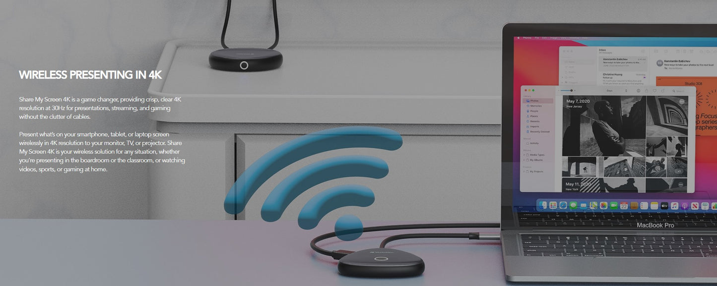 Verbatim Share My Screen 4K Wireless USB-C HDMI Adapter