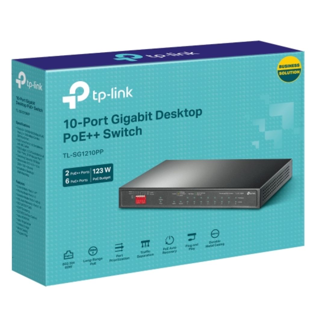 TP-Link TL-SG1210PP 10-Port Gigabit Desktop Switch with PoE+/PoE++