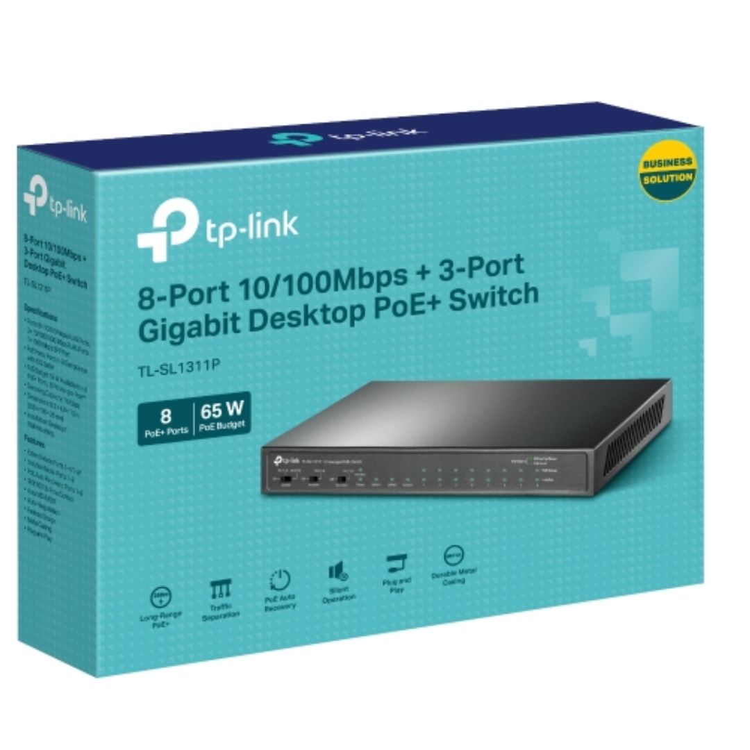 TP-Link TL-SL1311P 8-Port PoE+ Managed Switch
