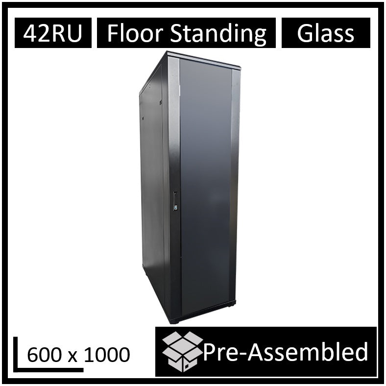 LDR 42U Server Rack Cabinet 600x1000mm Glass Door