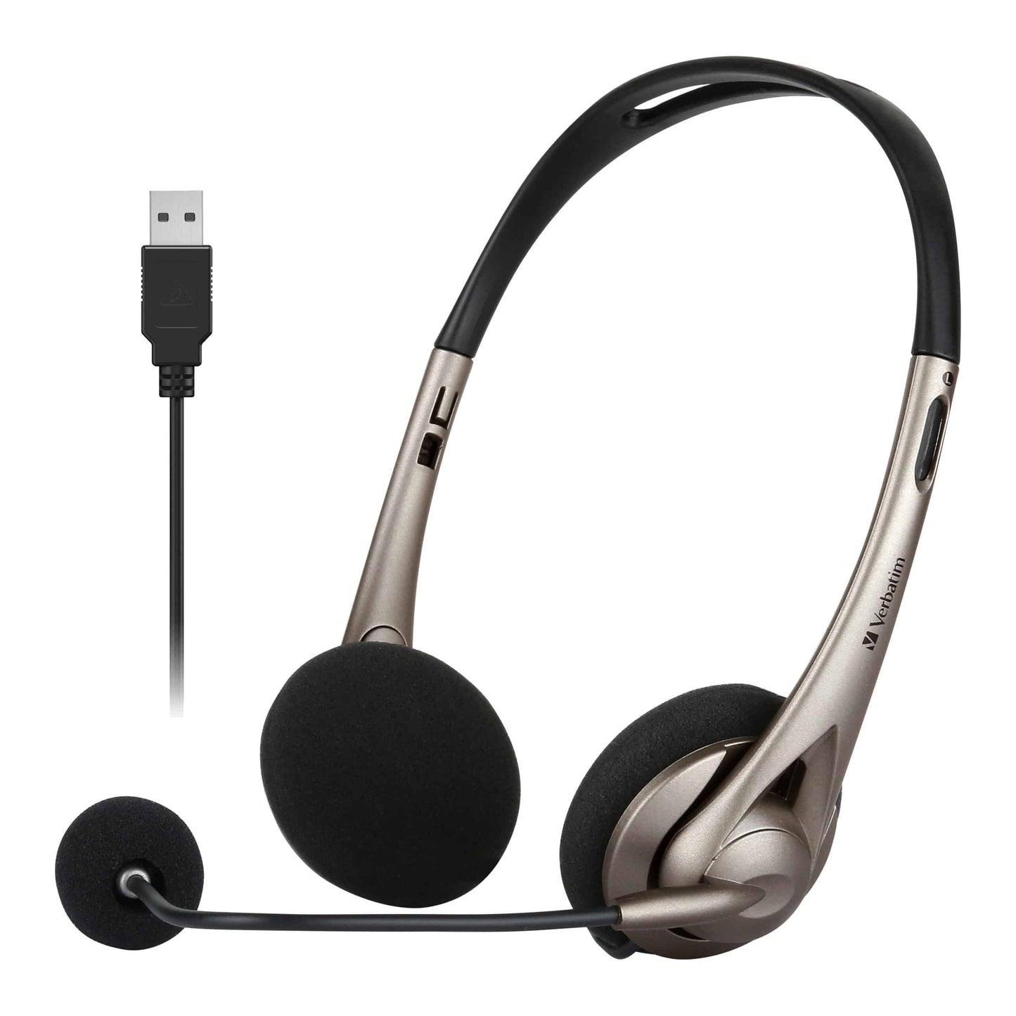 Verbatim Multimedia Headset with Boom Mic and Volume Control