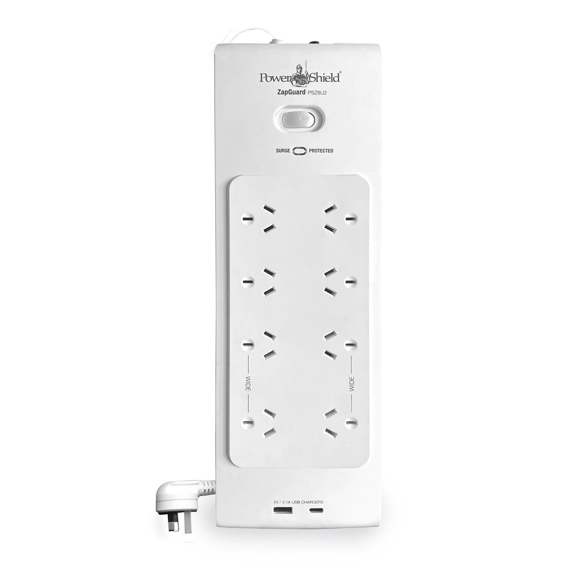PowerShield PSZ8U2 ZapGuard 8-Way Surge Protected Power Board