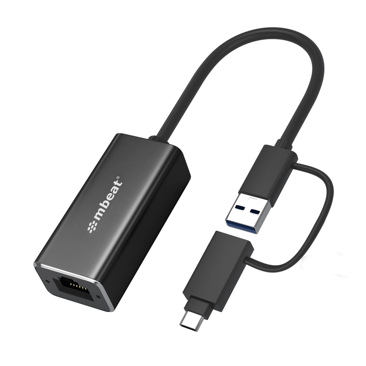 mbeat 2-in-1 USB 3.1 Gigabit LAN Adapter with USB-C