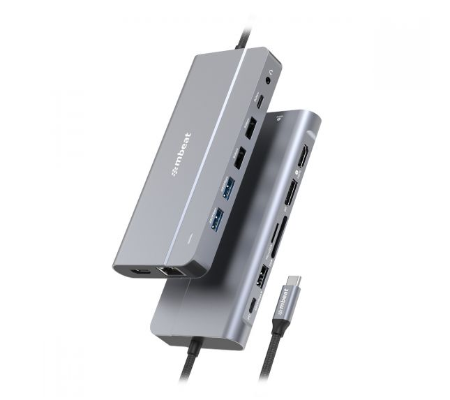 mbeat Elite X14 Multi-Port USB-C Hub – Triple 4K Display