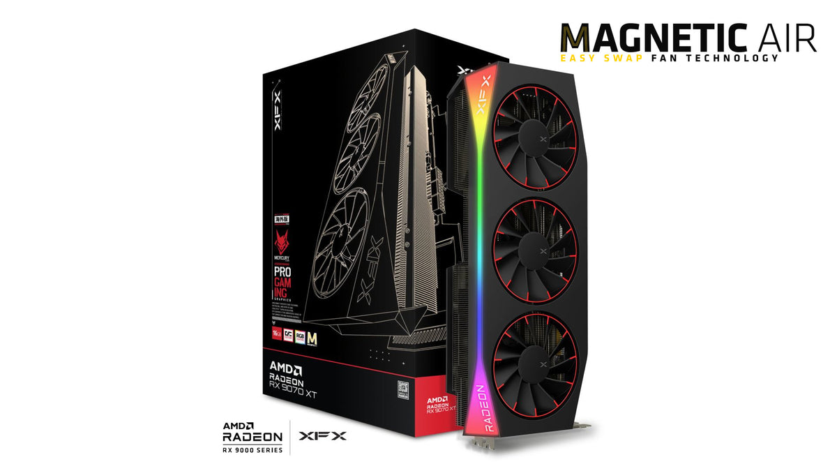 XFX Mercury AMD Radeon RX 9070XT OC 16GB Graphics Card