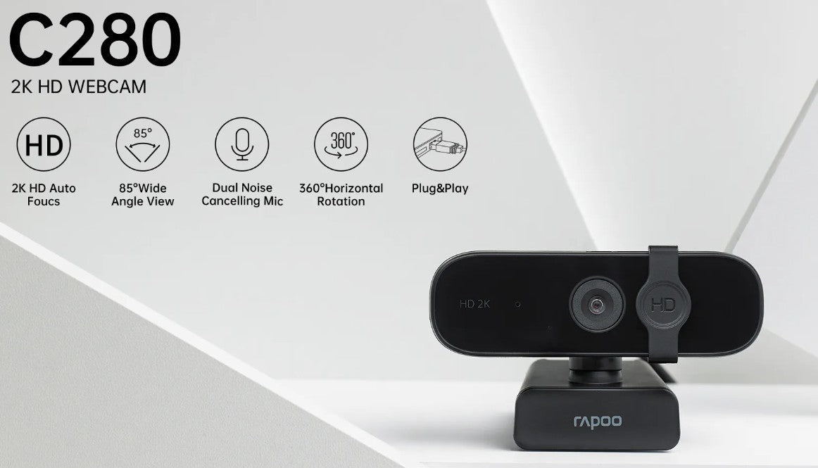 Rapoo C280 2K Webcam with Wide Angle Lens