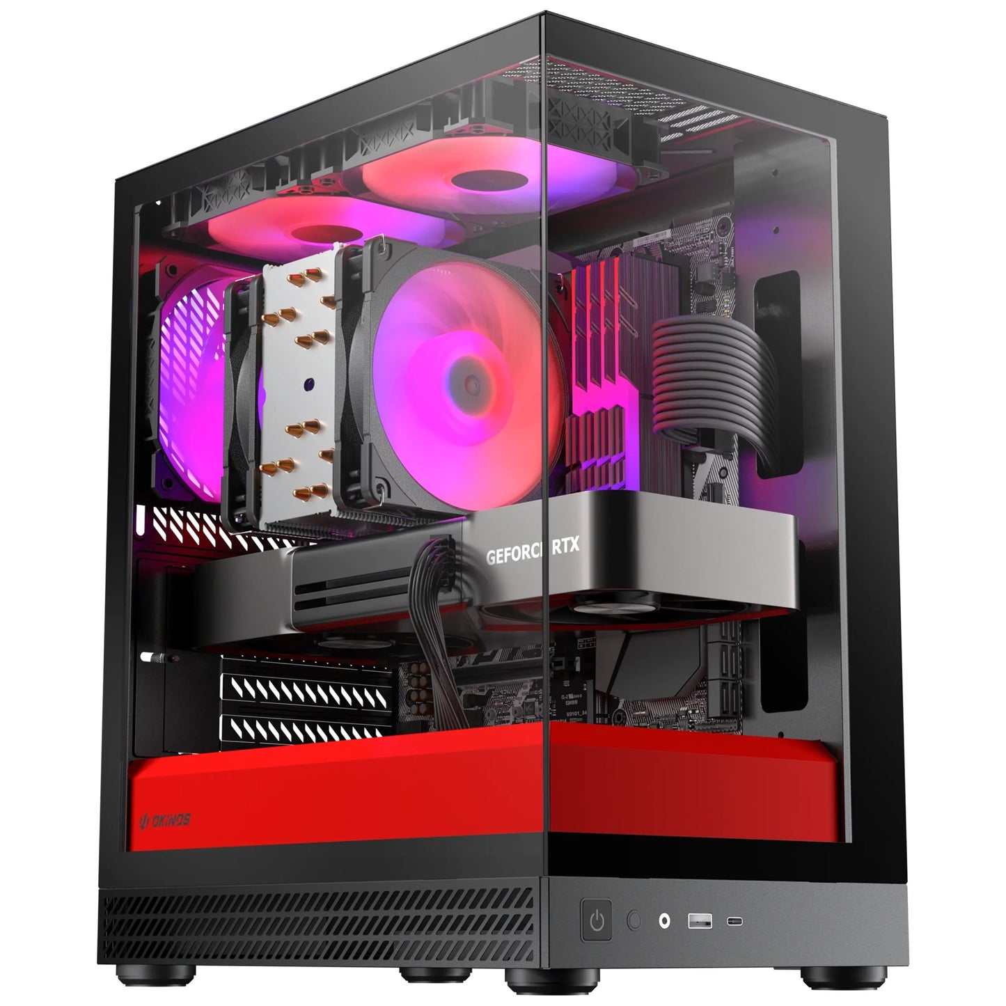 OKINOS AQUA UNO SCARLET Mini Tower PC Case