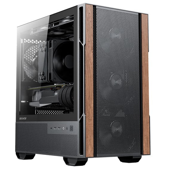 OKINOS Cypress 3 Walnut Wood MicroATX Case