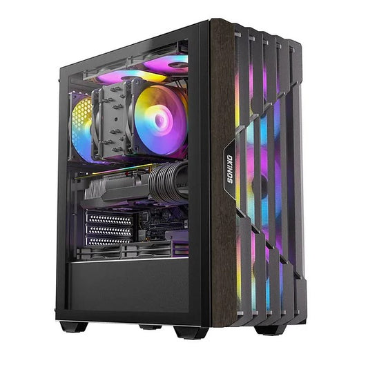 OKINOS Cypress P5 ARGB Oak Wood ATX Mid-Tower PC Case