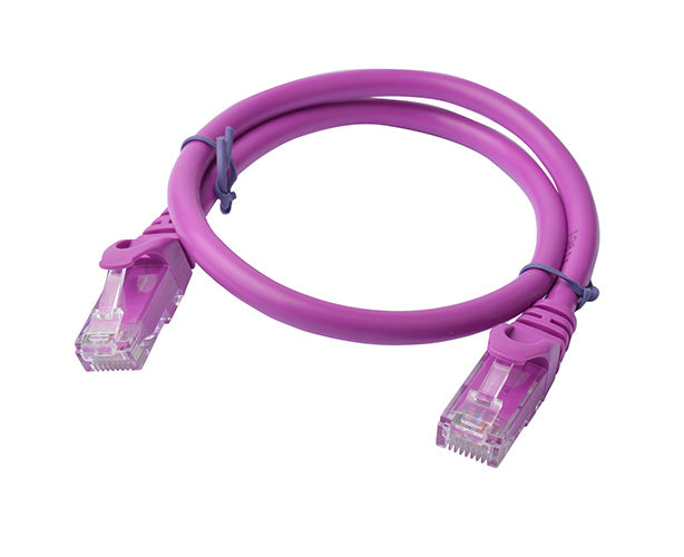8Ware CAT6A 0.5m Ethernet Cable Purple RJ45