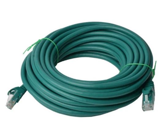 8Ware CAT6A Cable 15m Green RJ45 Ethernet Patch Cord