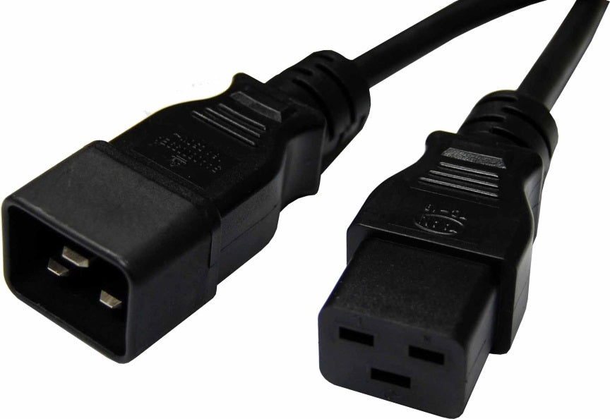 8Ware 1m Power Extension Cable IEC C19 to C20 15A
