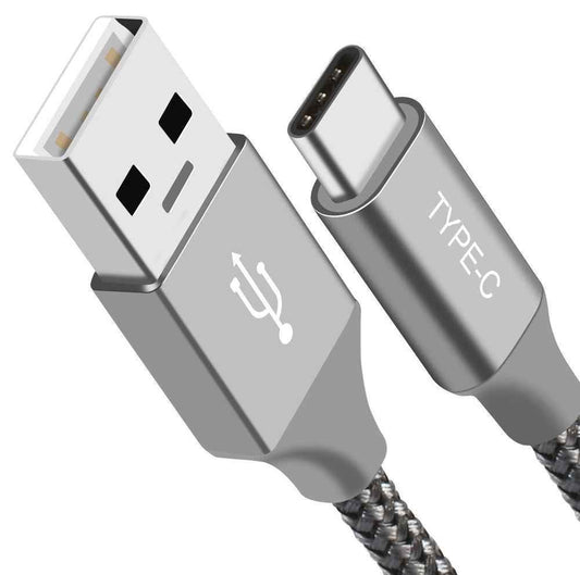 Astrotek 1m USB-A to USB-C Cable Silver Braided