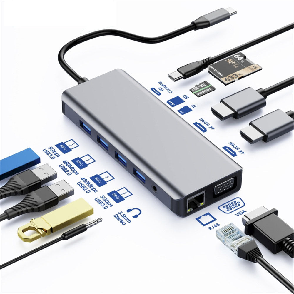 Astrotek AT-USBCDOCK12 12-in-1 USB-C Docking Station
