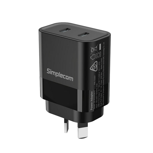 Simplecom CU221 Dual USB-C Wall Charger PD 20W