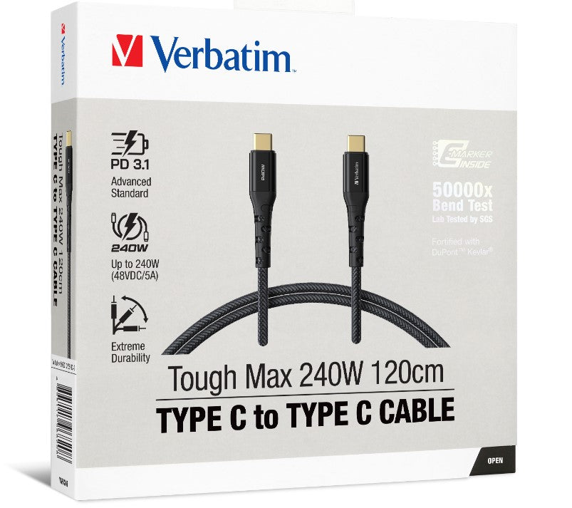 Verbatim 240W USB-C to USB-C Cable 1.2m
