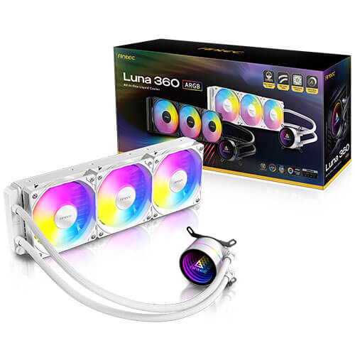 Antec Luna 360 ARGB White 360mm AIO Liquid CPU Cooler