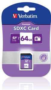Verbatim SDXC 64GB Class 10 UHS-I Memory Card