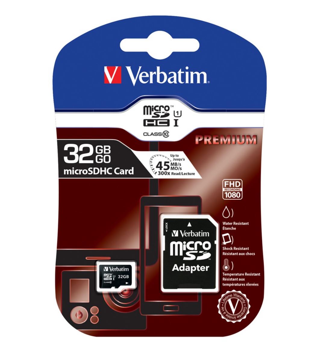Verbatim 32GB MicroSD SDHC SDXC Class 10 UHS-I Card