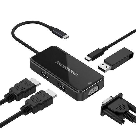 Simplecom DA451 5-in-1 USB-C Multiport Adapter with Dual HDMI