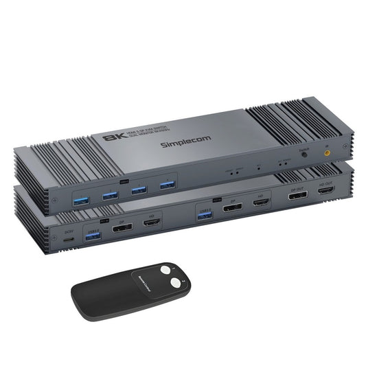 Simplecom KM490 Dual Monitor KVM Switch with USB 3.0 Hub