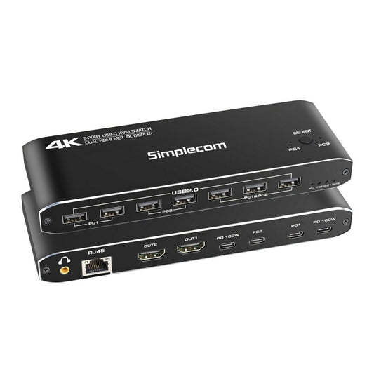 Simplecom KM590 USB-C Dual 4K HDMI KVM Switch