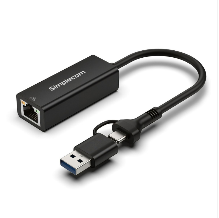Simplecom NU315C USB-C and USB-A Gigabit Ethernet Adapter