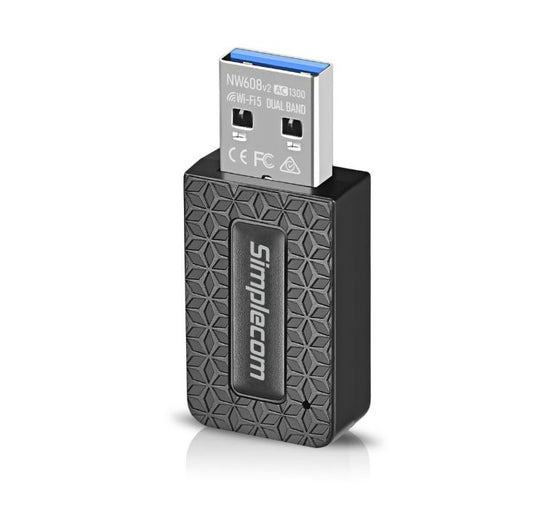 Simplecom NW608v2 WiFi 5 AC1300 Dual-Band USB Adapter